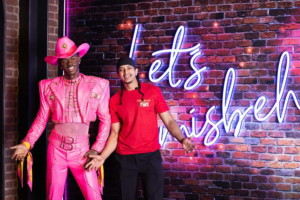 Lil Nas X's wax figure at Madame Tussauds in Marylebone