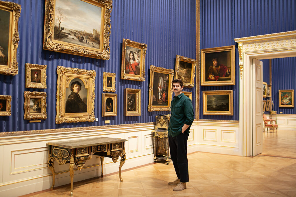 man visiting the Wallace Collection art museum in Marylebone