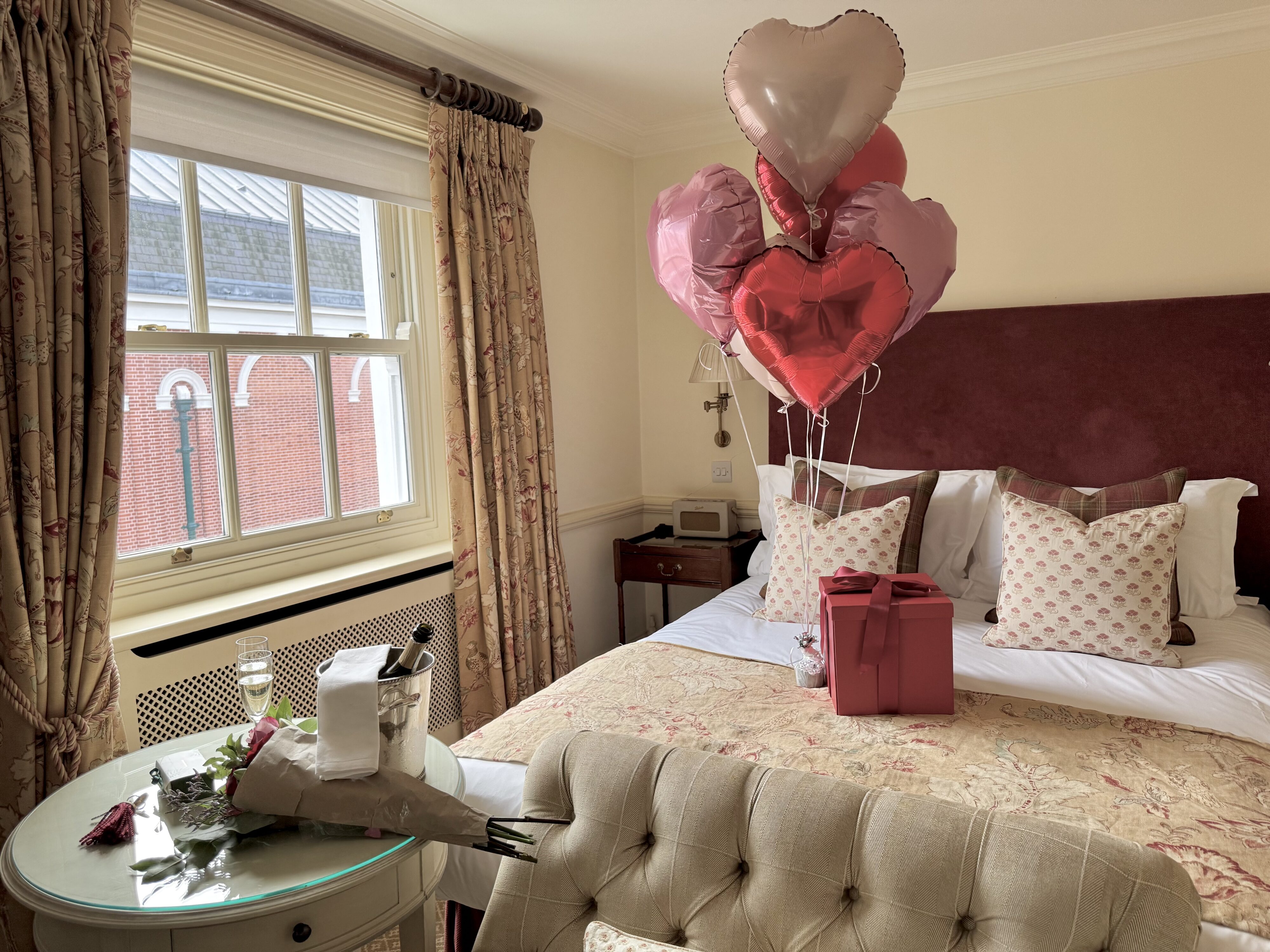 Durrents Hotel Room with San Valentine's Day Decorations