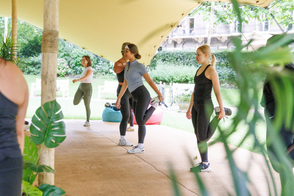 Workout class at Summer in the square in Marylebone