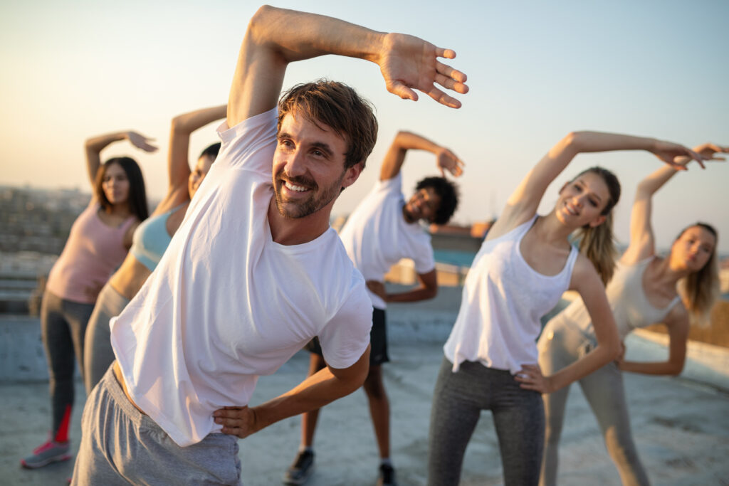 Man exercising outside