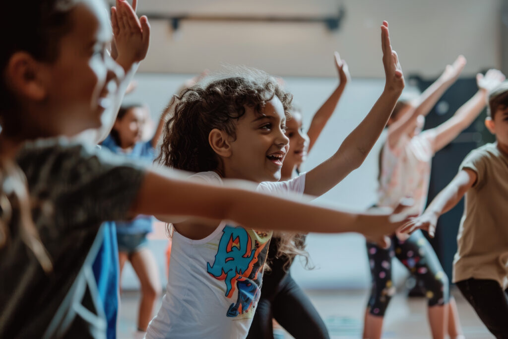 Kids Dance Class at summer in the square, at Portman Square Garden.