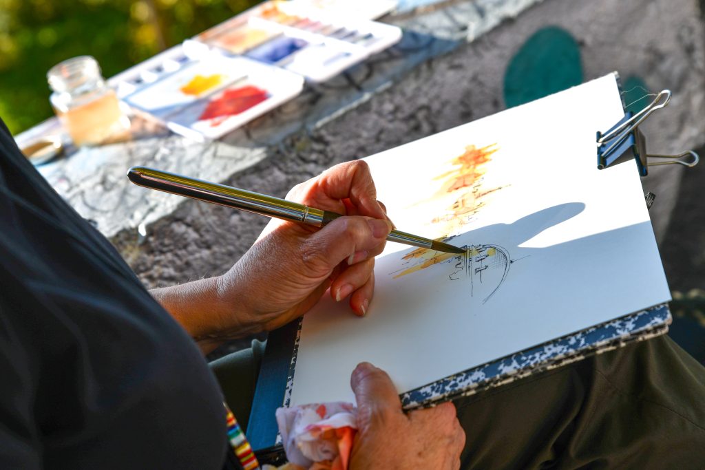 Marylebone themed watercolour session with Andrea Tierney at Summer in the Square