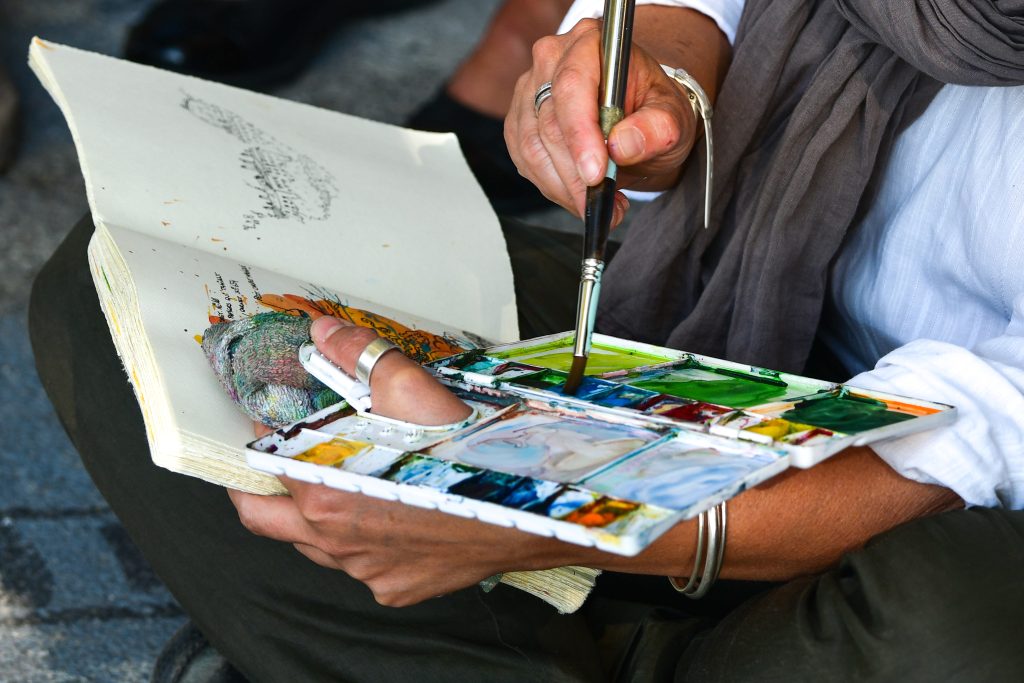 Marylebone themed watercolour session with Andrea Tierney at Summer in the Square