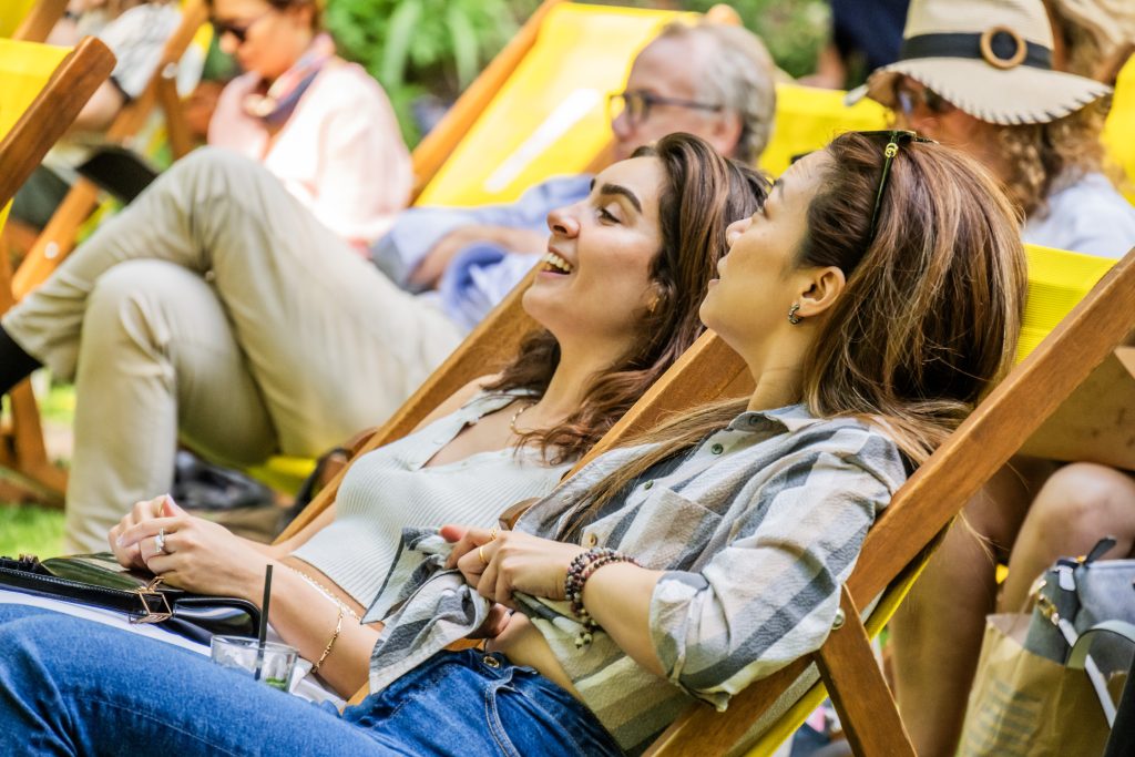 women enjoying Summer in the Square in Marylebone