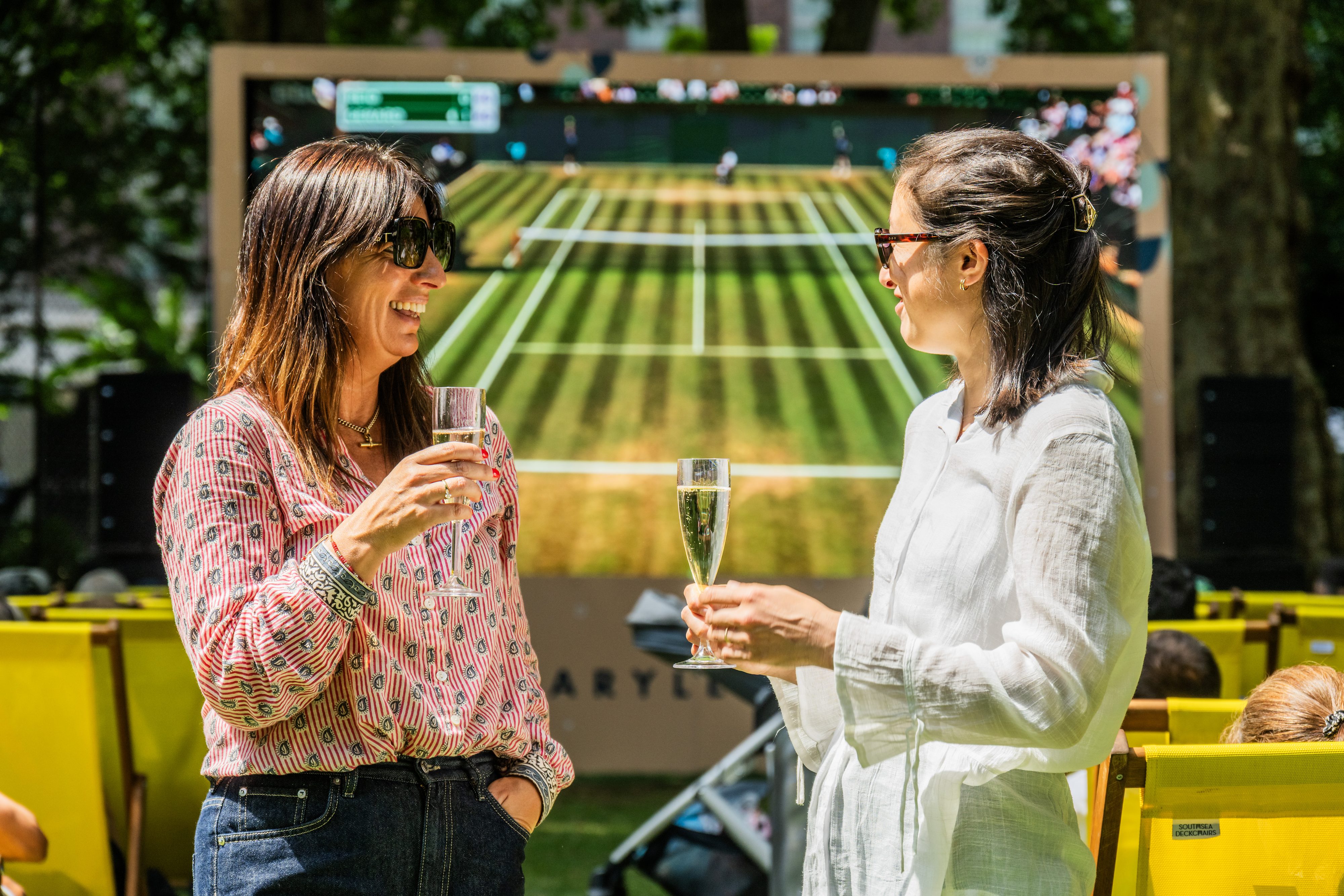 women enjoying Wimbledon at Summer in the Square